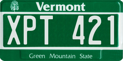 VT license plate XPT421