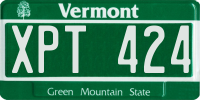 VT license plate XPT424