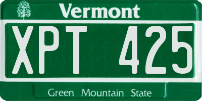 VT license plate XPT425