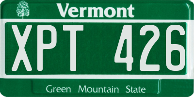 VT license plate XPT426