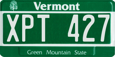 VT license plate XPT427