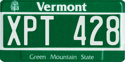 VT license plate XPT428