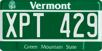 VT license plate XPT429