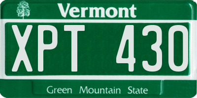 VT license plate XPT430