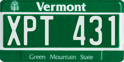 VT license plate XPT431