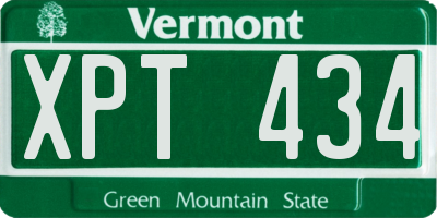 VT license plate XPT434