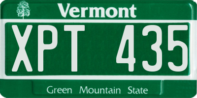 VT license plate XPT435