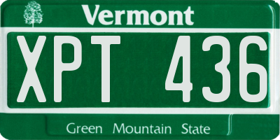 VT license plate XPT436