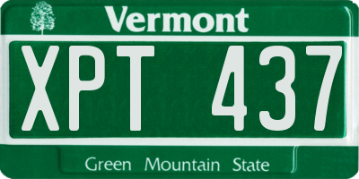 VT license plate XPT437