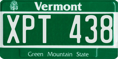 VT license plate XPT438