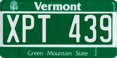 VT license plate XPT439