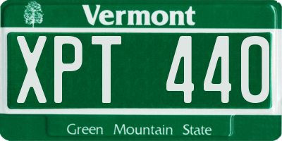 VT license plate XPT440