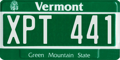 VT license plate XPT441
