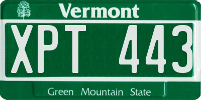 VT license plate XPT443