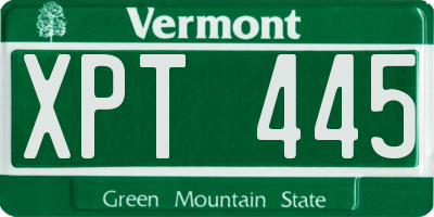 VT license plate XPT445