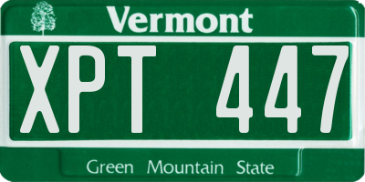 VT license plate XPT447