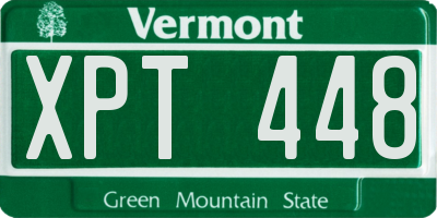 VT license plate XPT448