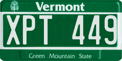 VT license plate XPT449