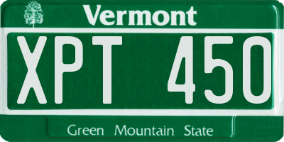 VT license plate XPT450