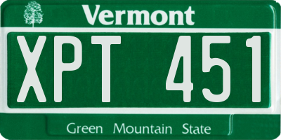 VT license plate XPT451