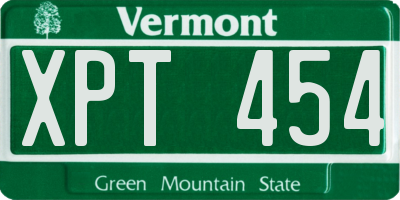 VT license plate XPT454