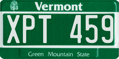 VT license plate XPT459