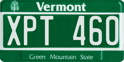 VT license plate XPT460