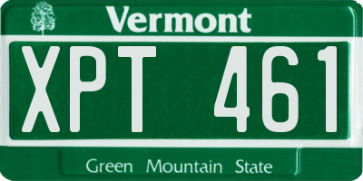 VT license plate XPT461