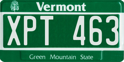 VT license plate XPT463