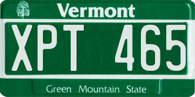VT license plate XPT465