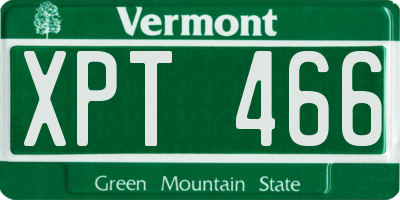 VT license plate XPT466