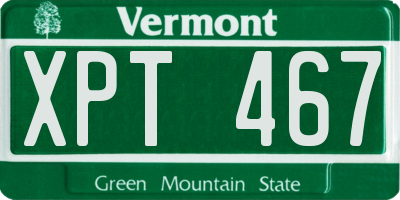 VT license plate XPT467