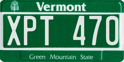 VT license plate XPT470