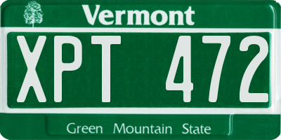 VT license plate XPT472
