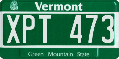 VT license plate XPT473
