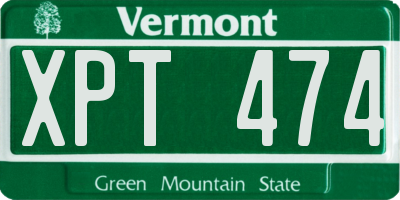 VT license plate XPT474