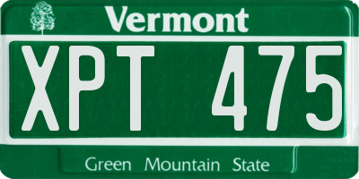 VT license plate XPT475