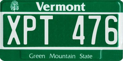 VT license plate XPT476