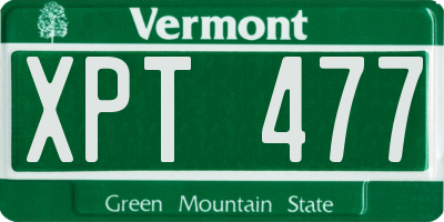 VT license plate XPT477
