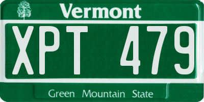 VT license plate XPT479