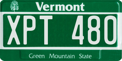 VT license plate XPT480