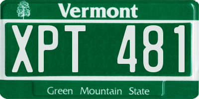 VT license plate XPT481