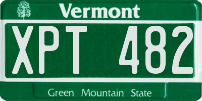 VT license plate XPT482