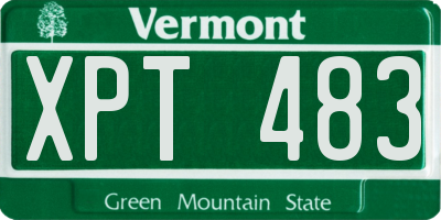 VT license plate XPT483