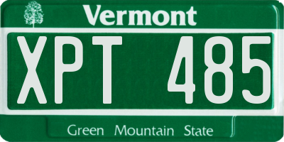 VT license plate XPT485