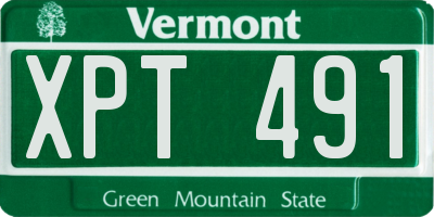 VT license plate XPT491