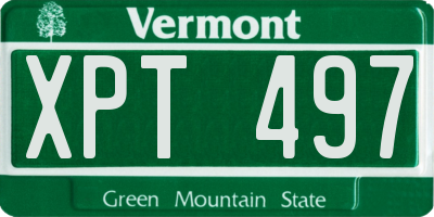 VT license plate XPT497