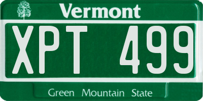 VT license plate XPT499