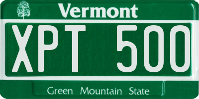 VT license plate XPT500
