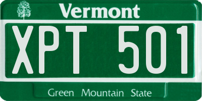 VT license plate XPT501